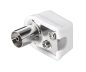 Preview: DINIC coaxial elbow coupling plastic (slim), screw fastening, connection to coaxial cable, DINIC box with Euro hole
